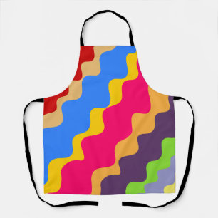 Tablier Motif ondulé rétro coloré