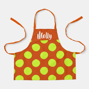Tablier Motif orange de balle de tennis vert