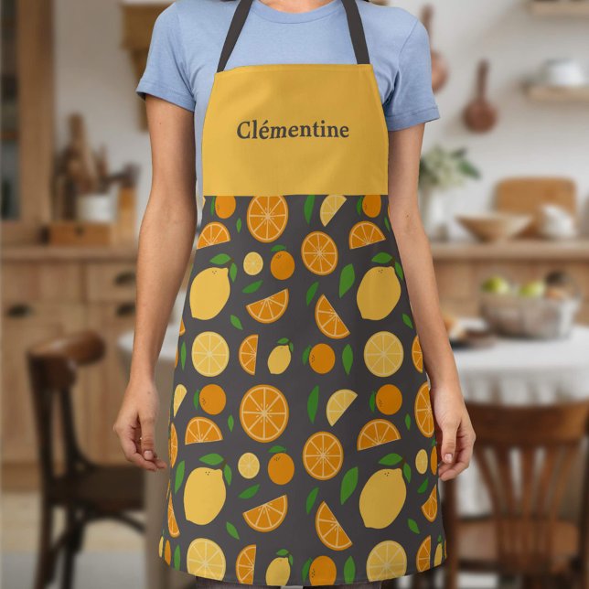 Tablier Motif orange et citron (Orange & Lemon Pattern Apron)