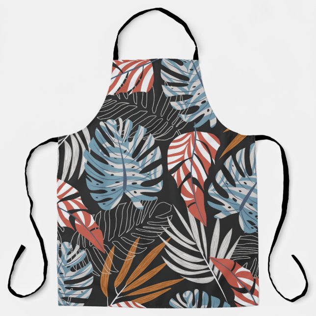 Tablier Motif original et transparent avec des plantes lum (Recto)