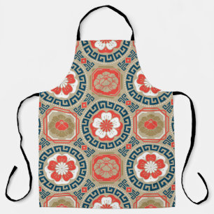 Tablier Motif ornemental traditionnel asiatique sans coutu