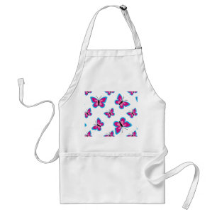 Tablier Motif papillon rose bleu