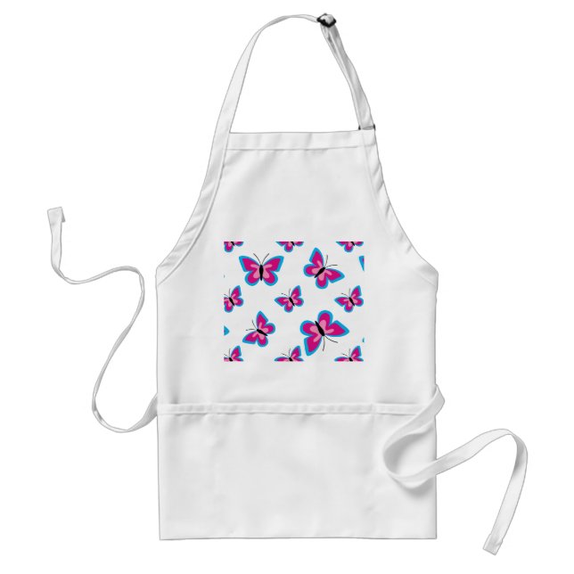 Tablier Motif papillon rose bleu (Devant)
