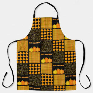 Tablier Motif Patchwork Citrouille Halloween