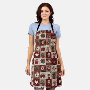 Tablier Motif Patchwork de Fraises de Campagne Vintage