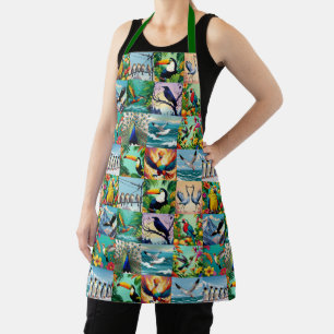 Tablier Motif patchwork d'oiseaux