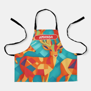 Tablier Motif personnalisé couleur géométrique cerf