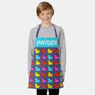 Tablier Motif personnalisé de canard à pois colorés