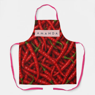 Tablier Motif Personnalisé de Piment Rouge Gras