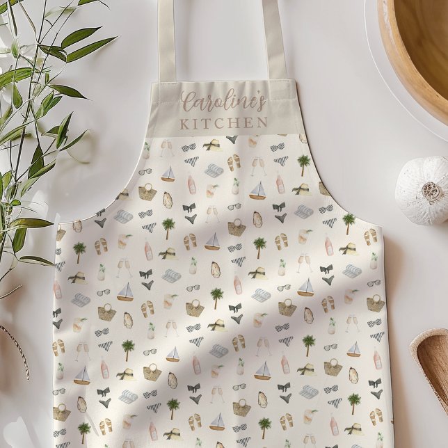 Tablier Motif personnalisé d'été côtier (Créateur téléchargé)
