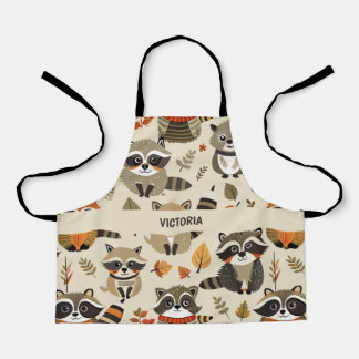 Tablier Motif personnalisé Racoons Watercolor