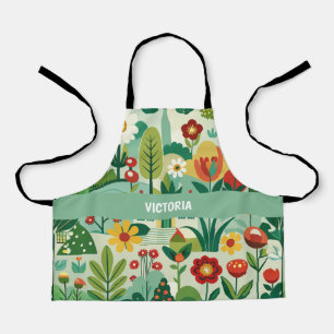 Tablier Motif personnalisé rétro du jardin de printemps