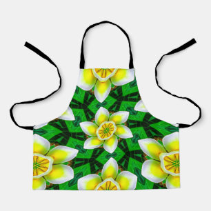 Tablier Motif Plumeria Jaune