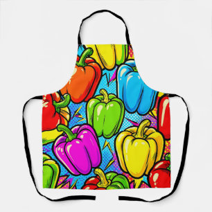 Tablier Motif Poivrons Pop Art