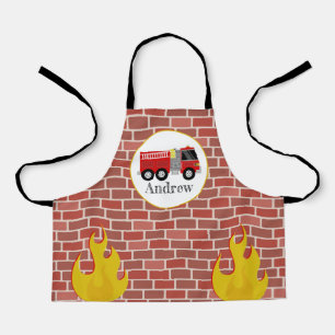 Tablier Motif pompier briques pompier enfants