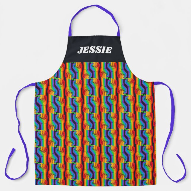 Tablier Motif Rainbow Fist (Recto)