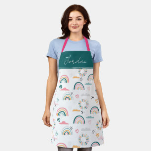 Tablier Motif Rainbows & Hearts