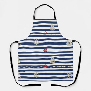 Tablier Motif rayé d'ancre de voilier nautique