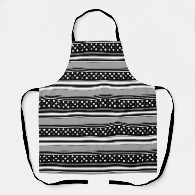 Tablier Motif rayé horizontal avec des étoiles (Recto)