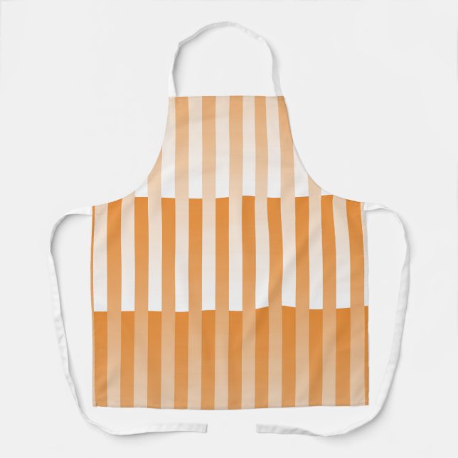 Tablier Motif rayé orange et blanc (Recto)