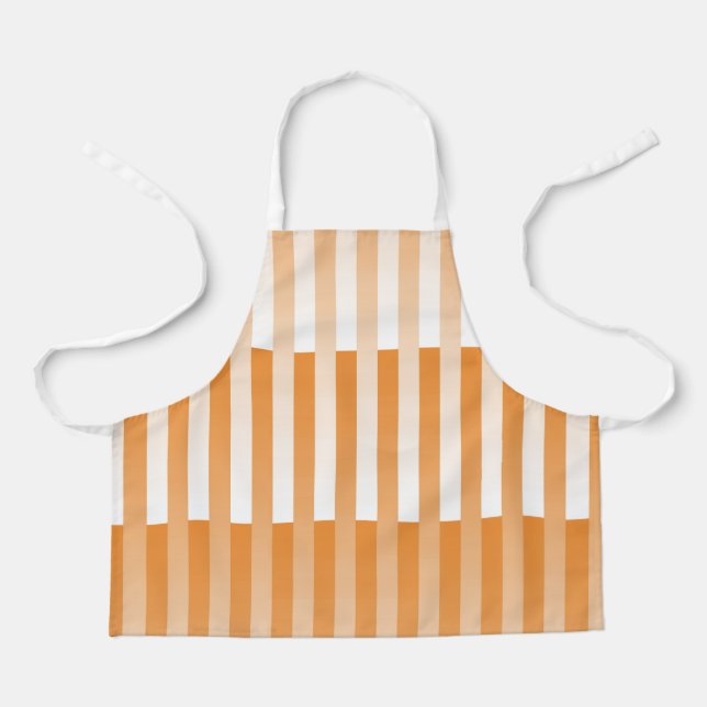 Tablier Motif rayé orange et blanc (Recto)