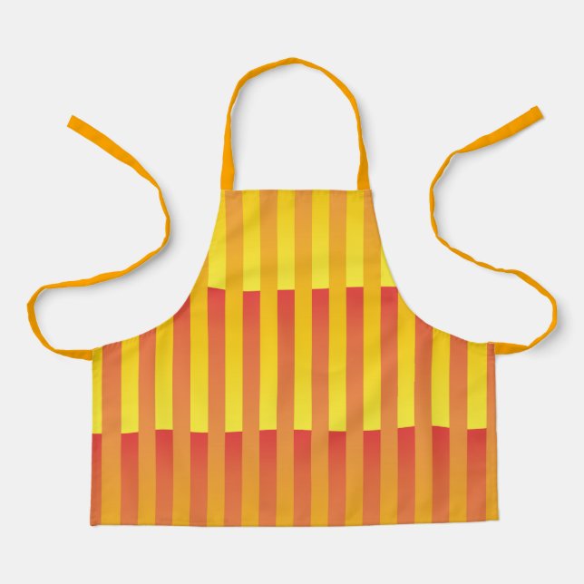 Tablier Motif rayé orange jaune (Recto)