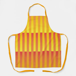 Tablier Motif rayé orange jaune