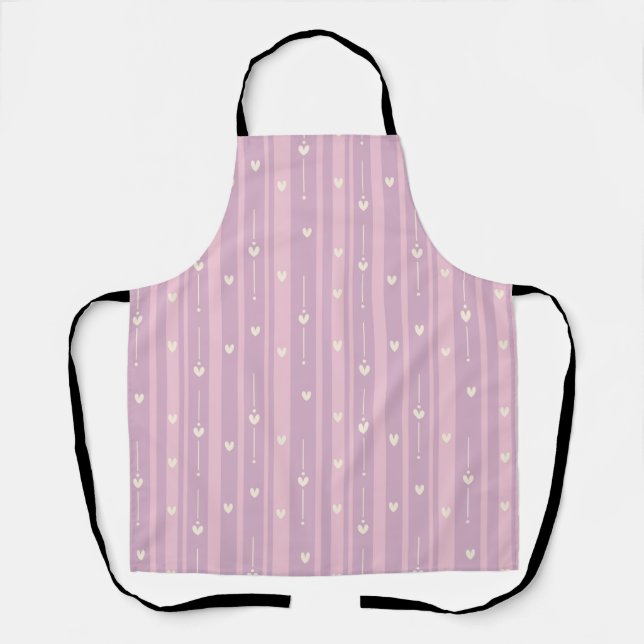 Tablier Motif rayures de cœur rougissant (Recto)