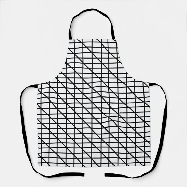 Tablier Motif Rayures Noir et Blanc      (Recto)