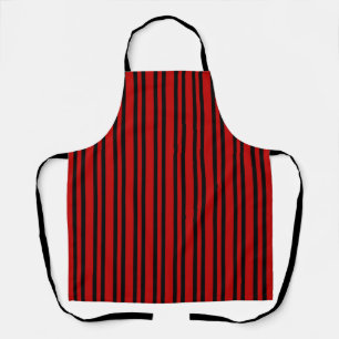 Tablier Motif Rayures Rouge Noir