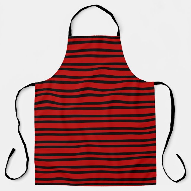 Tablier Motif Rayures Rouges Noires (Recto)