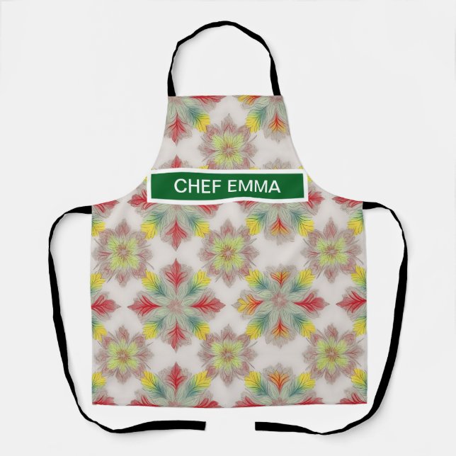 Tablier Motif Red Green BOHO (Recto)
