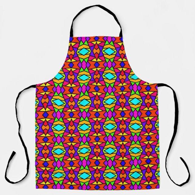 Tablier Motif répétitif géométrique patchwork de couleurs  (Recto)