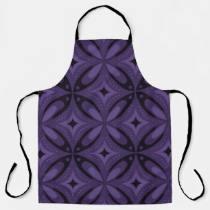 Tablier Motif Rétro de Couleur Violet Foncé