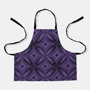 Tablier Motif Rétro de Couleur Violet Foncé