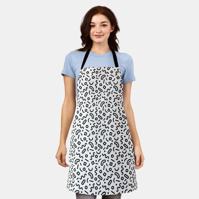 Tablier Motif Retro Squiggle (Porté)
