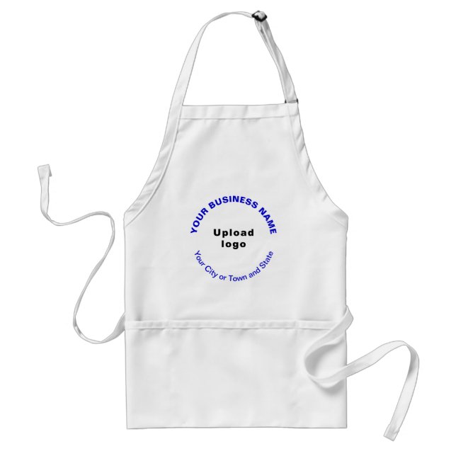 Tablier Motif rond Blue Textes Marque d'affaires sur Apron (Devant)