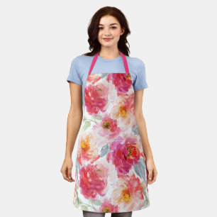 Tablier Motif rose Aquarelle Peony