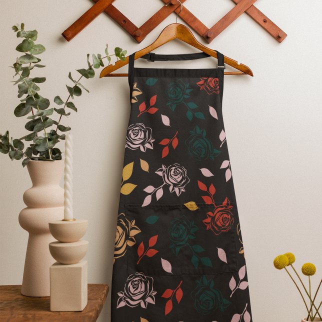Tablier Motif rose et Feuille (roses apron)