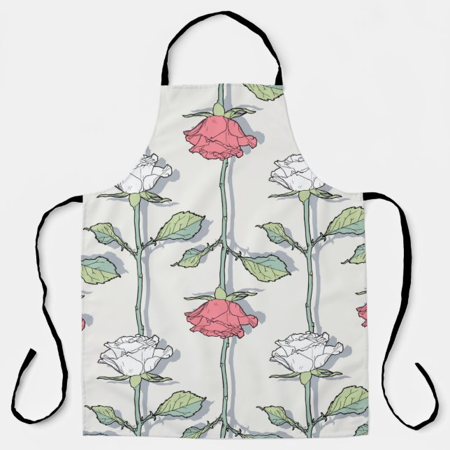 Tablier Motif rose transparent (Recto)