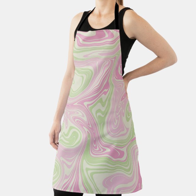Tablier Motif rose vert à bille liquide (Insitu)