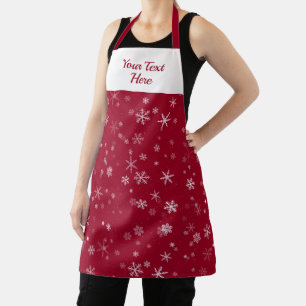 Tablier Motif rouge blanc flocon de neige Noël