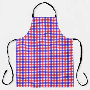 Tablier Motif rouge bleu En vichy