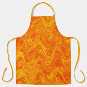 Tablier Motif rouge orange marbling