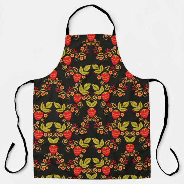 Tablier Motif russe traditionnel sans soudure avec baies  (Recto)