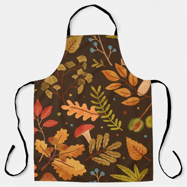 Tablier Motif sans charme décoré de feuilles d'automne, po (Recto)