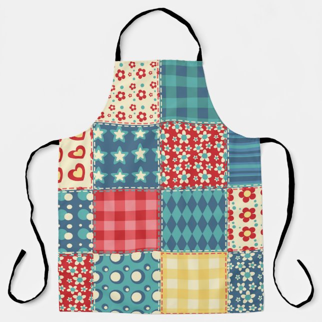 Tablier Motif sans couture. Arrière-groupe patchwork vinta (Recto)