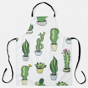 Tablier Motif sans couture avec cactus verts et succulents