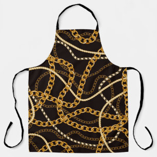 Tablier Motif sans couture avec chaînes dorées. 