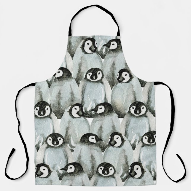 Tablier Motif sans couture avec d'adorables pingouins. (Recto)